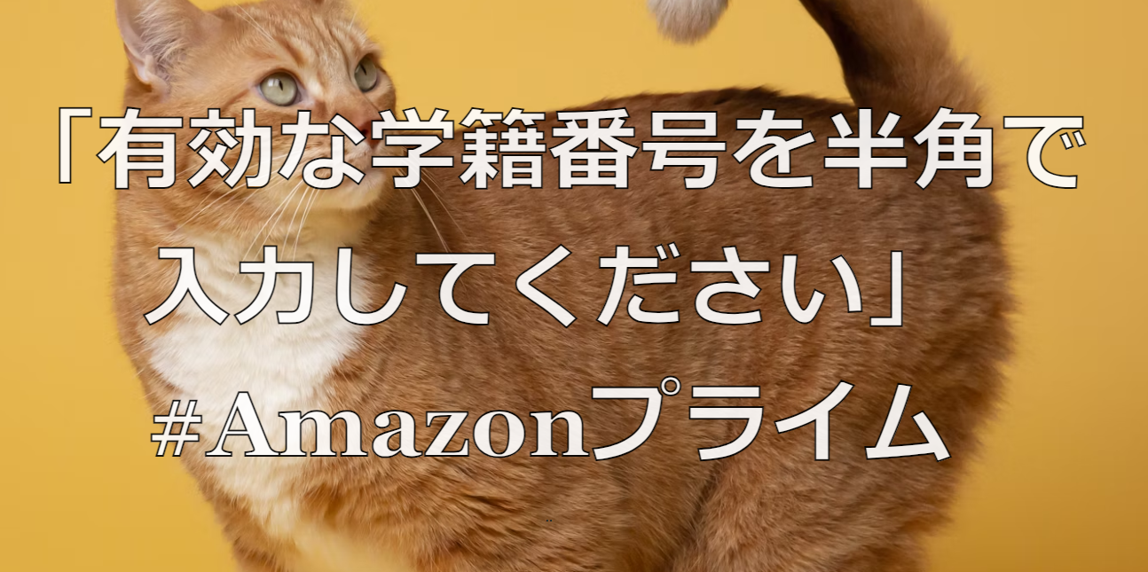 「有効な学籍番号を半角で入力してください」 #Amazonプライム