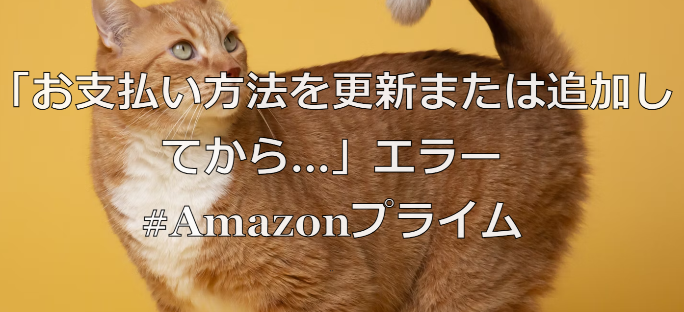 「お支払い方法を更新または追加してから…」エラー #Amazonプライム