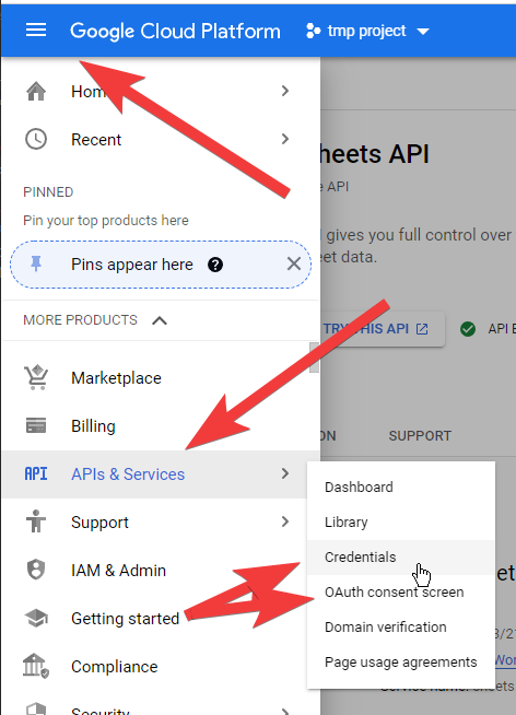 GCPでAPI and services・APIとサービス ></img> OAuth consent screen